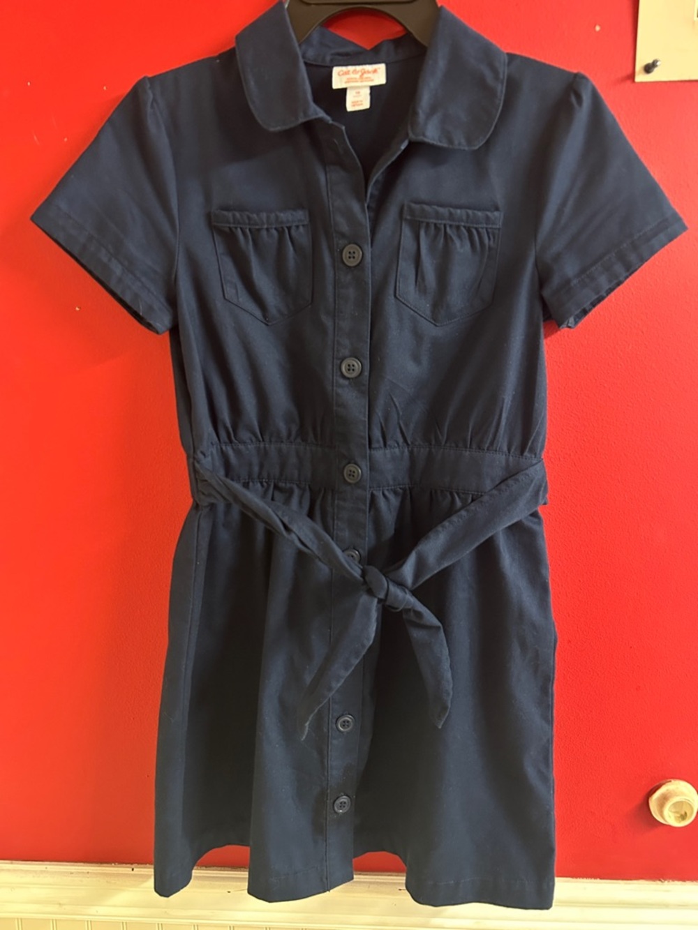 Cat & Jack Navy Button-Front Shirt Dress size 10